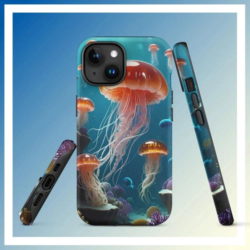 Ollieprint Jellyfish Ocean Tough Case for iPhone® 11, 12, 13, 14, 15