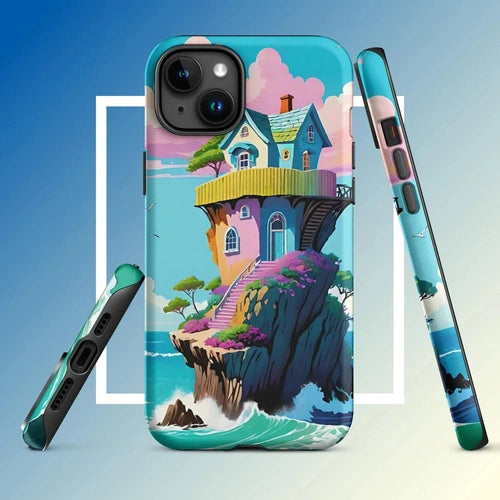 Ollieprint House on a Cliff Artwork Tough Case for iPhone® 11, 12, 13, 14, 15