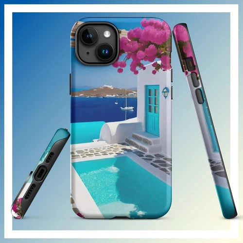 Ollieprint Greece Seaside Dream Artwork Tough Case for iPhone® 11, 12, 13, 14, 15