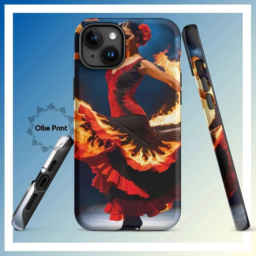 Ollieprint Fire Flamenco Dancer Art Tough Case for iPhone® 11, 12, 13, 14, 15