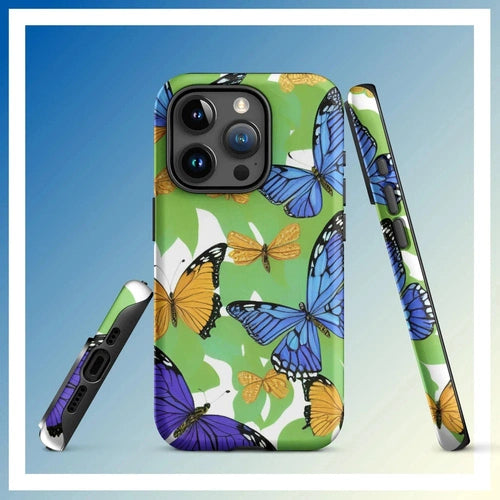 Ollieprint Butterfly Artwork Tough Case for iPhone® 11, 12, 13, 14, 15