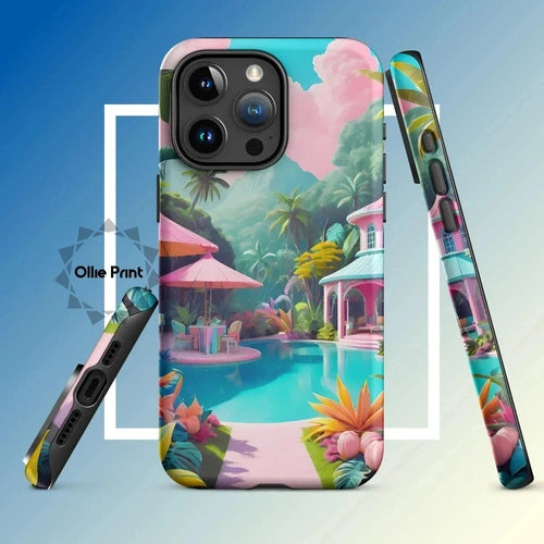 Ollieprint Pastel Pool Artwork Tough Case for iPhone® 11, 12, 13, 14, 15