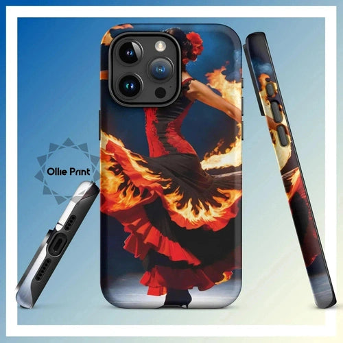 Ollieprint Fire Flamenco Dancer Art Tough Case for iPhone® 11, 12, 13, 14, 15