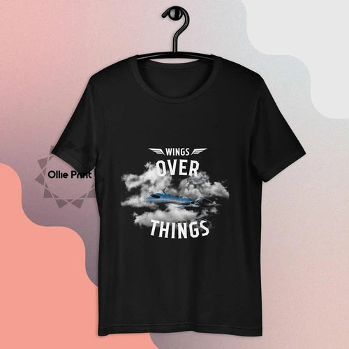 WINGS OVER THINGS Flying Pilot Tee Unisex T-shirt - Ollie Print Designs LLC