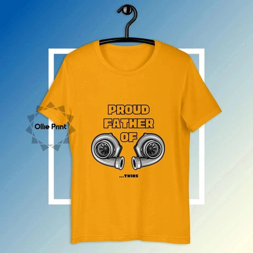 Mens Proud Father of Twin Turbos Boosted T-Shirt - Ollie Print Designs LLC