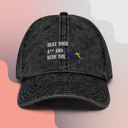 Not Like Us Hide the Bible Dad Hat Vintage Cotton Twill Cap - Ollie Print Designs LLC