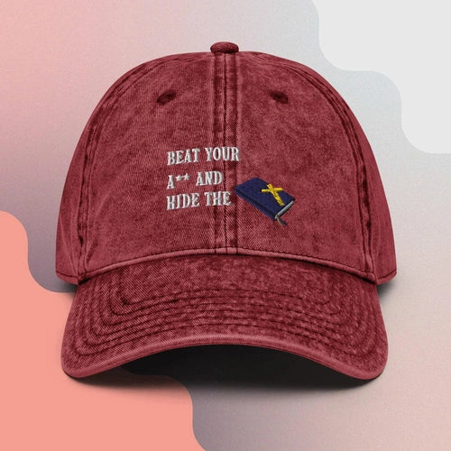 Not Like Us Hide the Bible Dad Hat Vintage Cotton Twill Cap - Ollie Print Designs LLC