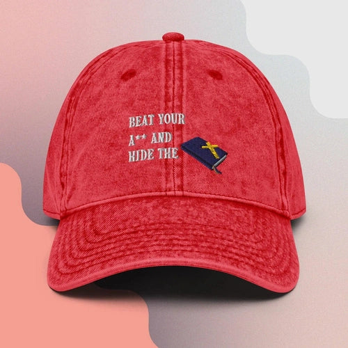 Not Like Us Hide the Bible Dad Hat Vintage Cotton Twill Cap - Ollie Print Designs LLC