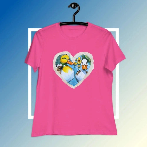 Quack Up Your Style: Women's Relaxed Duck Love Paper Frame Tee - Ollie Print Designs LLC