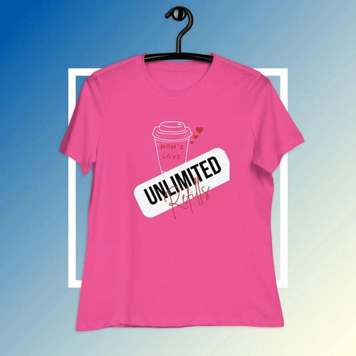 Women's Relaxed Moms Love Unlimited Refills Coffee Tee T-Shirt - Ollie Print Designs LLC