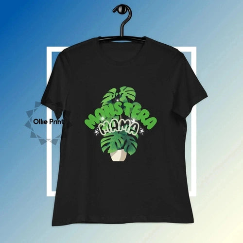 Women's Relaxed Monstera Plant Mama Tee T-Shirt - Ollie Print Designs LLC