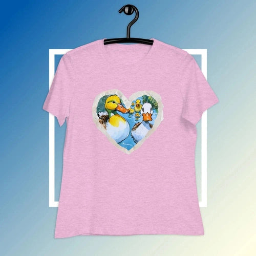 Quack Up Your Style: Women's Relaxed Duck Love Paper Frame Tee - Ollie Print Designs LLC