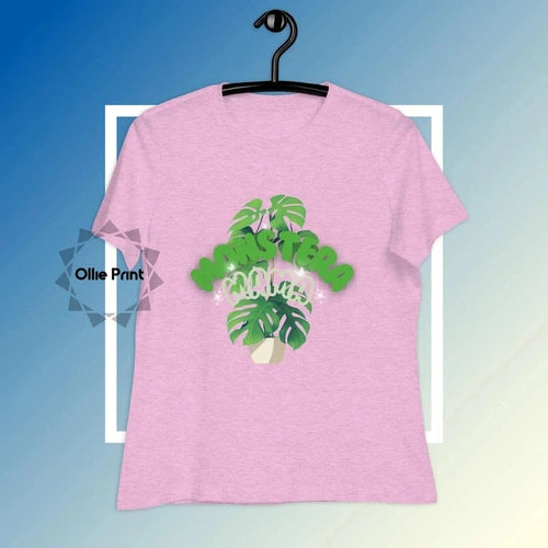 Women's Relaxed Monstera Plant Mama Tee T-Shirt - Ollie Print Designs LLC