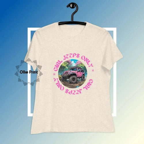 Women's Relaxed Women's Relaxed Girl Jeeps Only Tee T-Shirt - Ollie Print Designs LLC