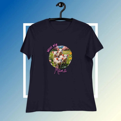 Women's Relaxed Mini Pig Mama Mini Pig Tee - Ollie Print Designs LLC