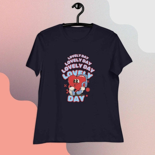 Lovely Day Good Vibes Women's Relaxed T-Shirt - Ollie Print Designs LLC