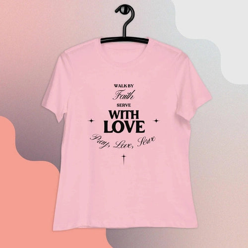 Women's Walk By Faith Serve with Love Relaxed T-Shirt - Ollie Print Designs LLC