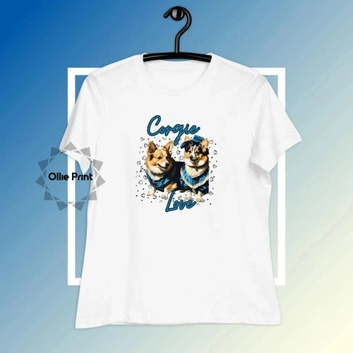 Women's Relaxed Corgie Love Tee T-Shirt - Ollie Print Designs LLC