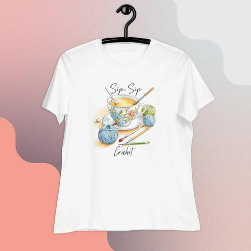 Sip, Sip, Crochet Women's Relaxed T-Shirt - Ollie Print Designs LLC